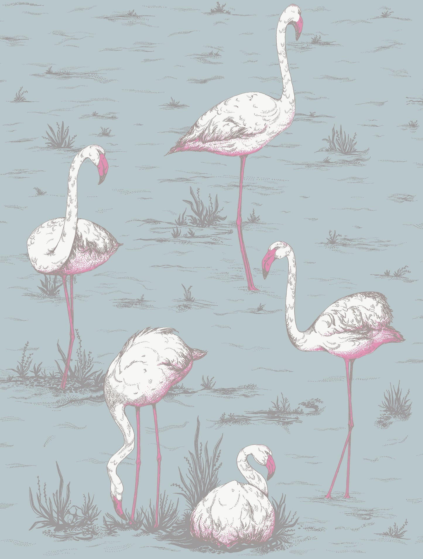 Flamingos Fabric F111/3010LU By Cole & Son