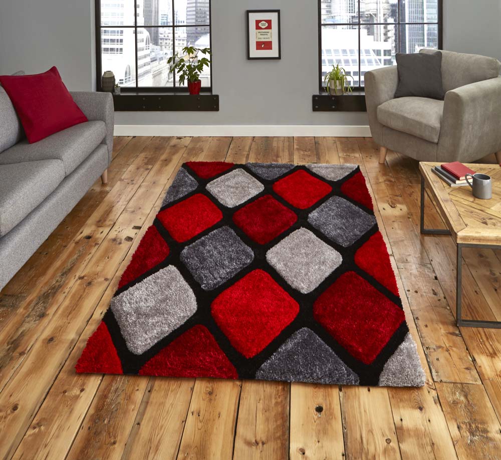 Noble House 9247 Grey/Red Rug