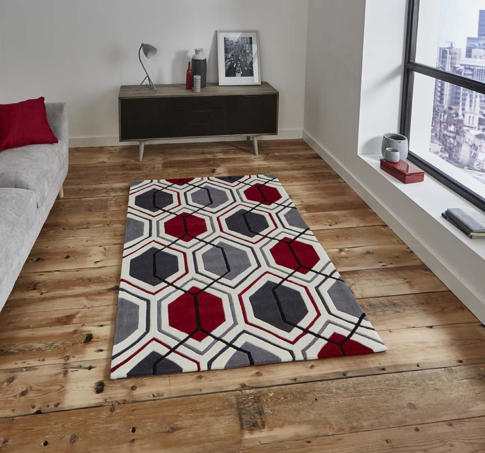 Hong Kong 7526 Cream/Red Rug