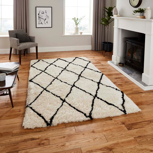 Morocco 2491 Ivory/Black Rug