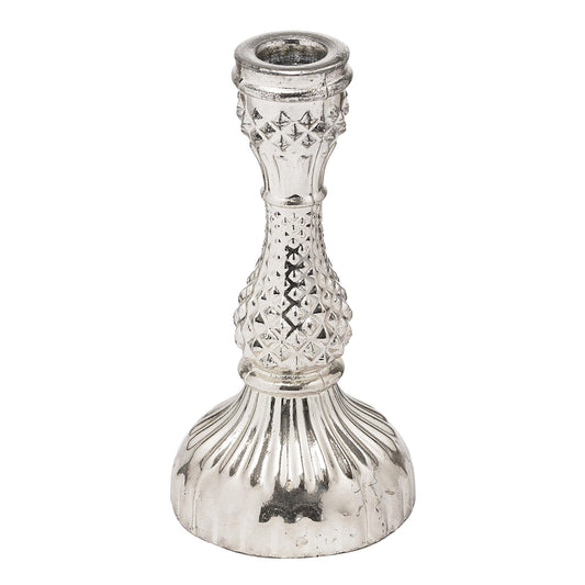 Silver Foil Effect Dinner Candle Stand (20924) By Hill Interiors
