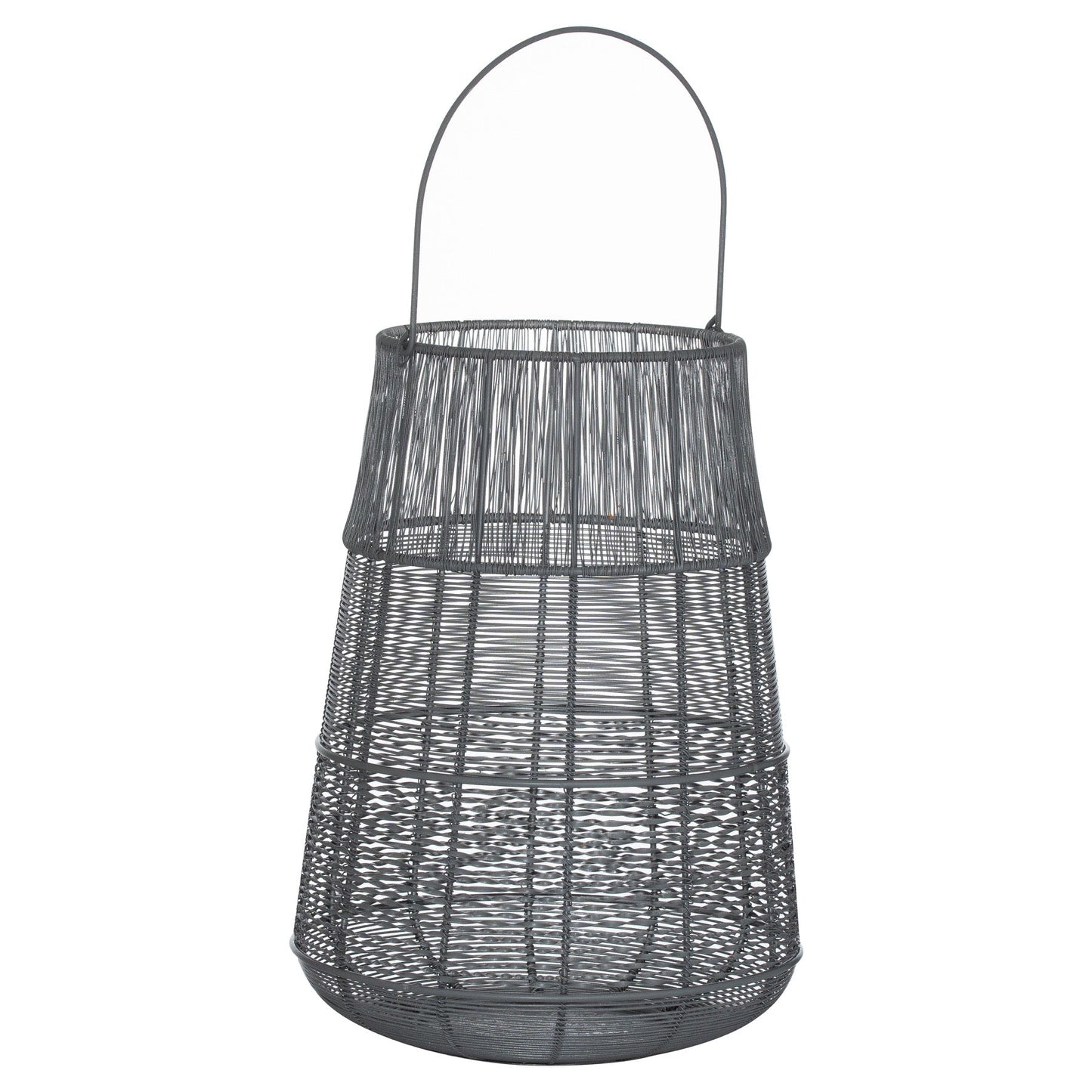 Large Wire Silver And Grey Glowray Conical Lantern (21682) By Hill Interiors