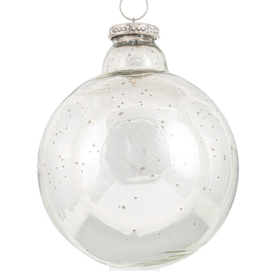 The Noel Collection Silver Neck Large Bauble (22381) By Hill Interiors