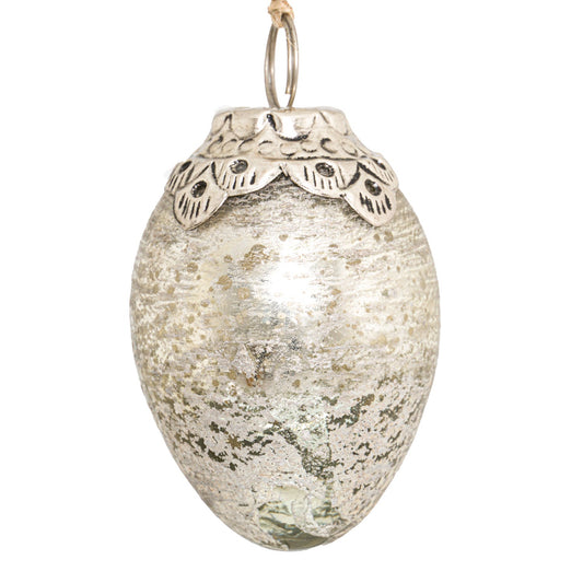 The Noel Collection Mercury Small Oval Crested Bauble (22382) By Hill Interiors