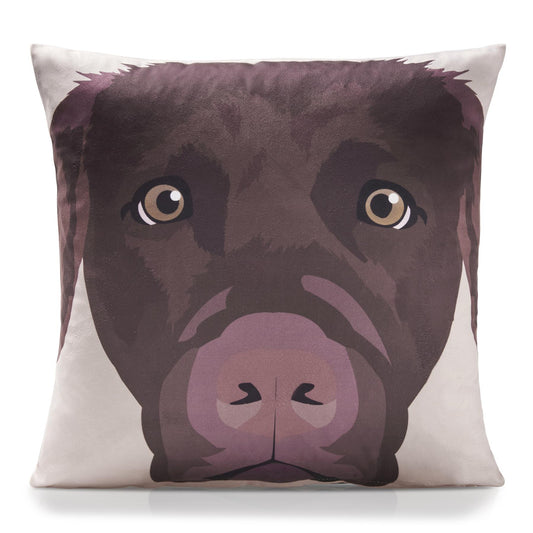 Multi Chocolate Labrador Dog Velvet Cushion Cover