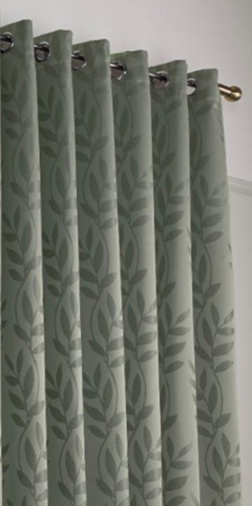 Sage Tivolia Fully Lined Eyelet Curtains - Pair - Including Free Tie Backs