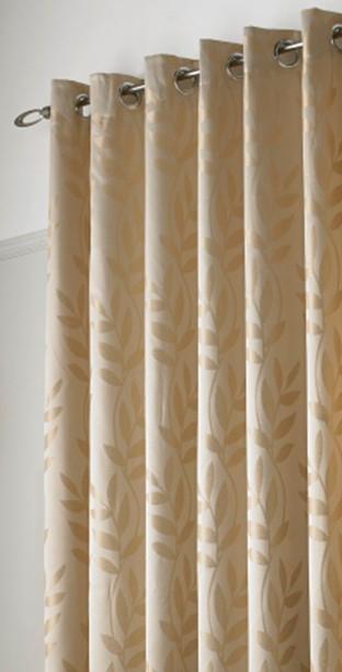 Latte Tivolia Fully Lined Eyelet Curtains - Pair - Including Free Tie Backs