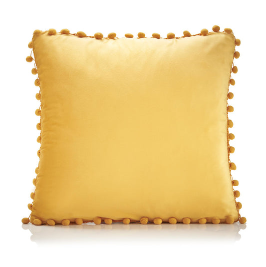 Ochre Pom Pom Cushion Covers