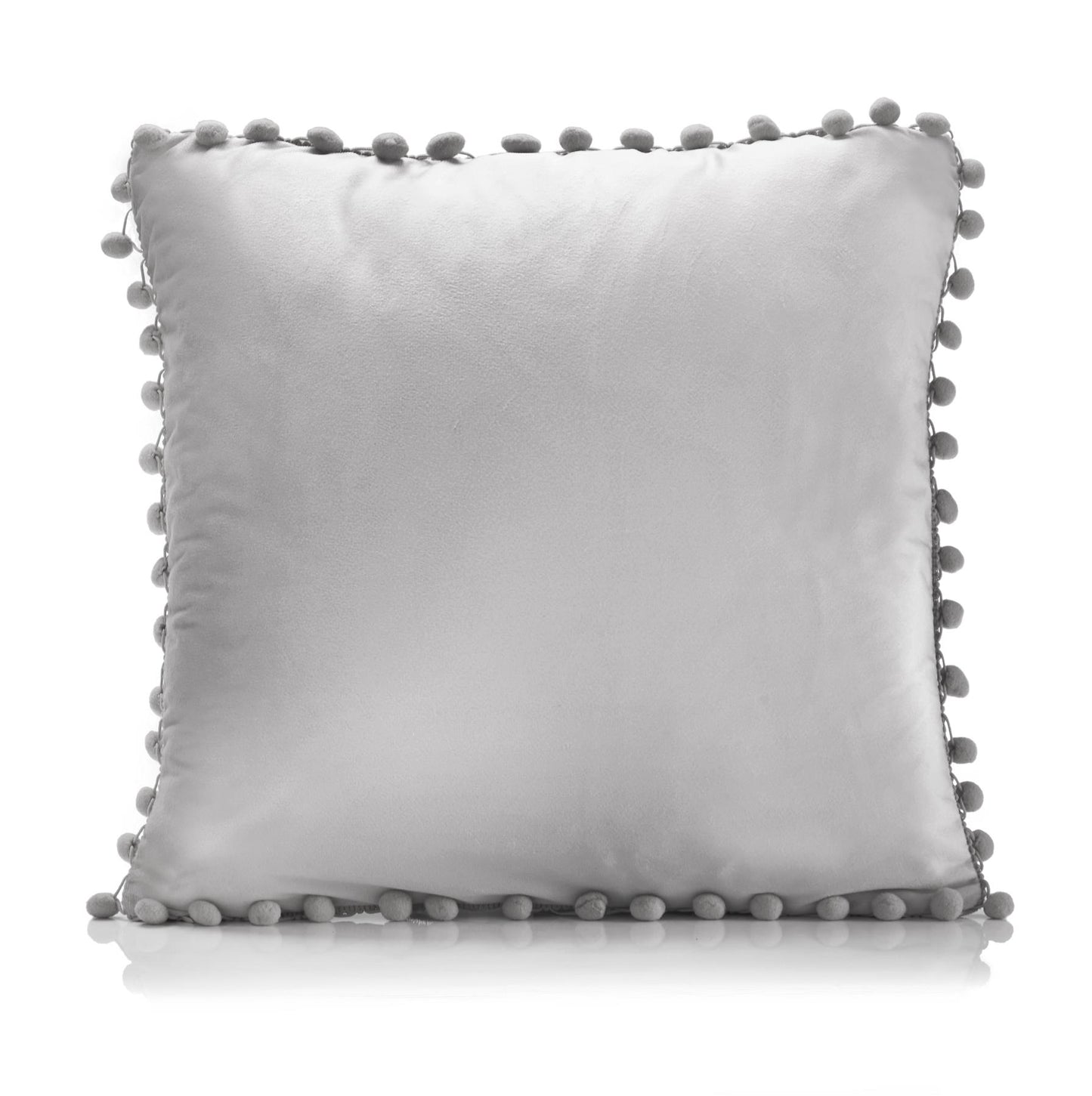Silver Pom Pom Cushion Covers