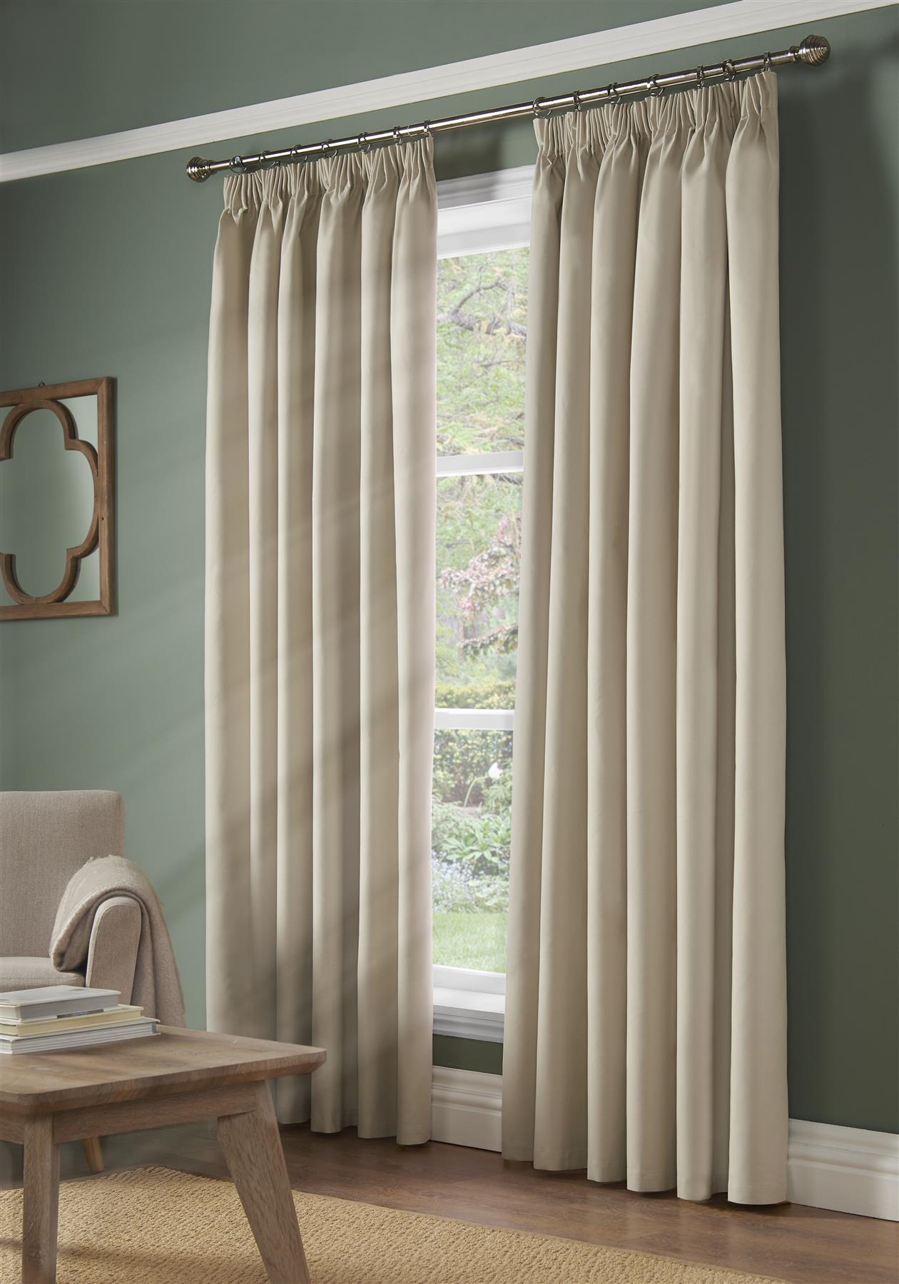Cream Blackout Thermal Taped Curtains - Pair