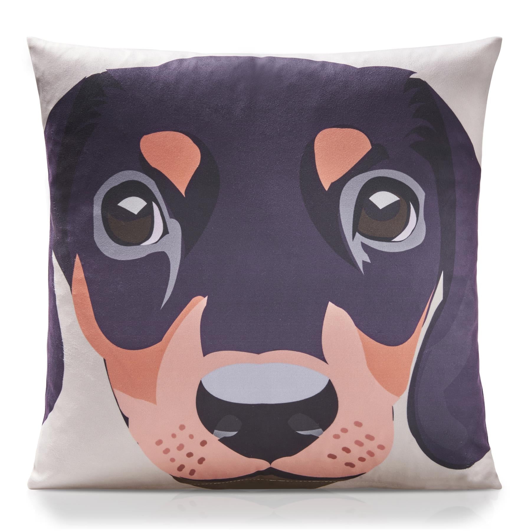 Multi Daushund Dog Velvet Cushion Cover