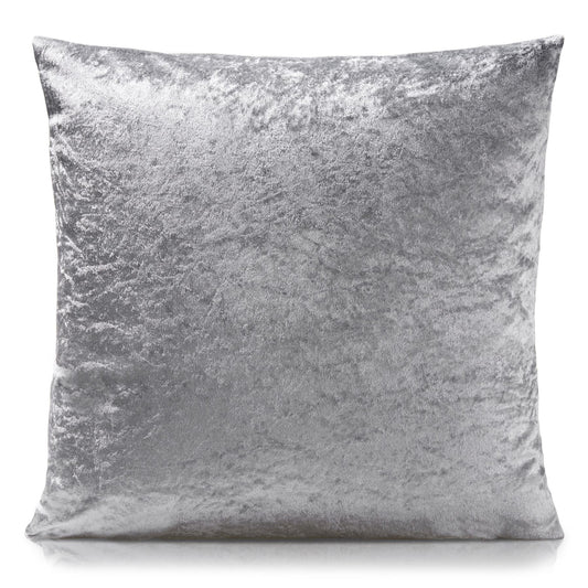 Silver Velvet Crushed Cushion Covers.