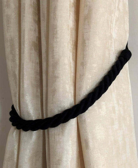 Black Single Rope Curtain Tie Backs