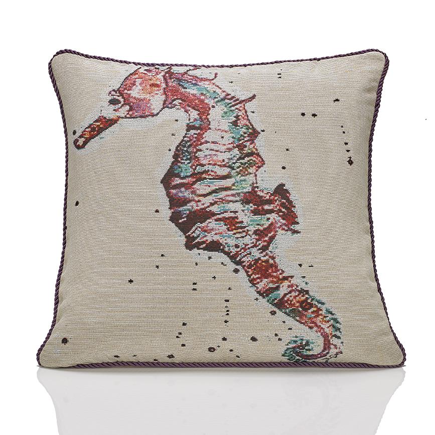 Multi Seahorse Tapestry Cushion Cover