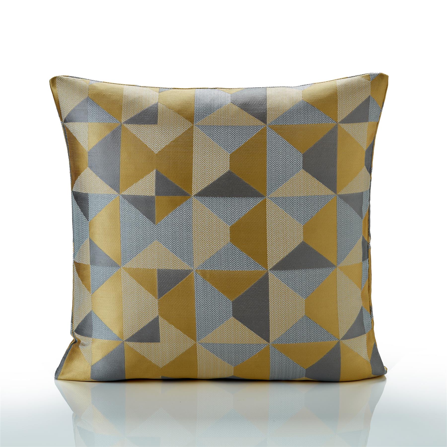 Ochre geometric outlet cushions