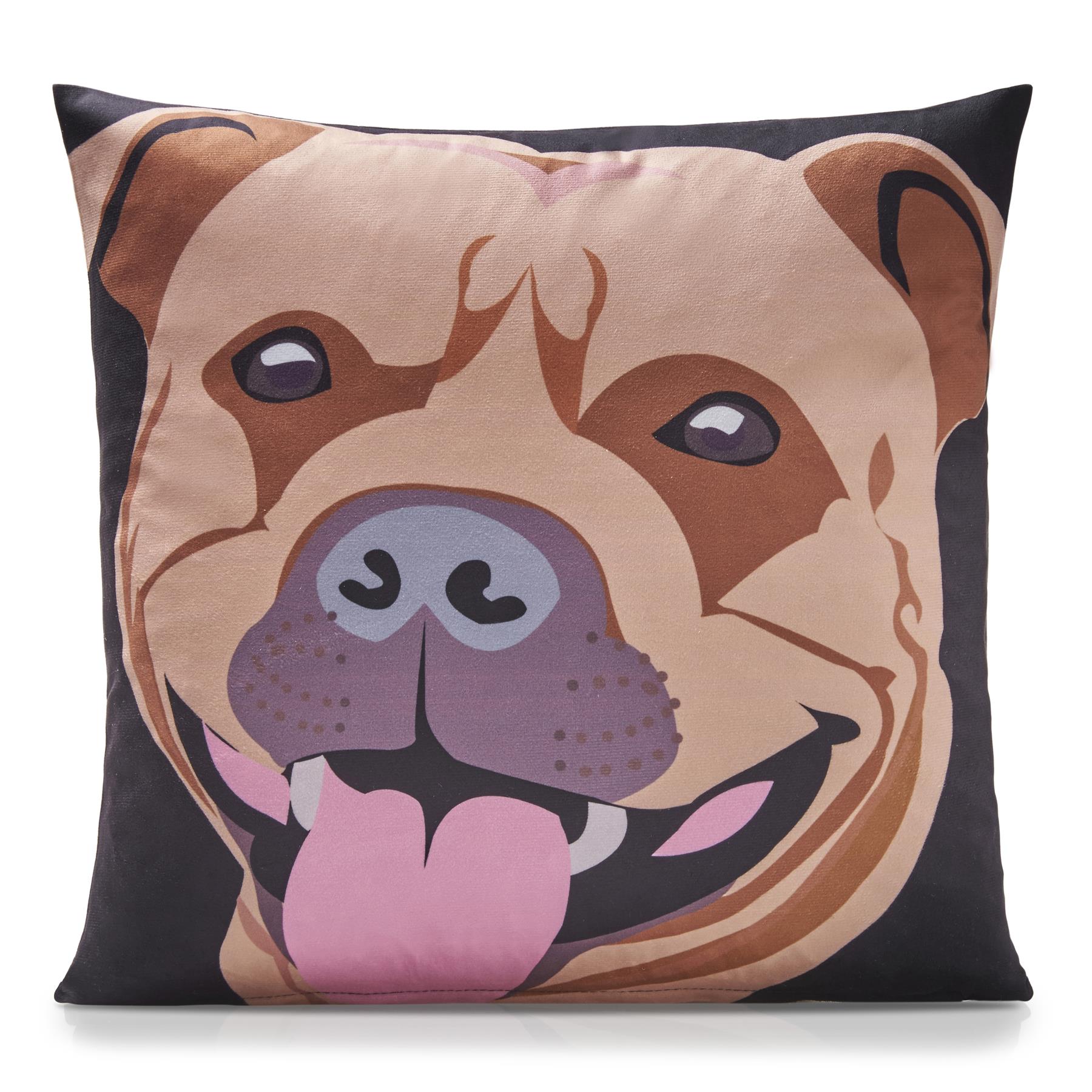Multi Staffordshire Bull Terrier Dog Velvet Cushion Cover