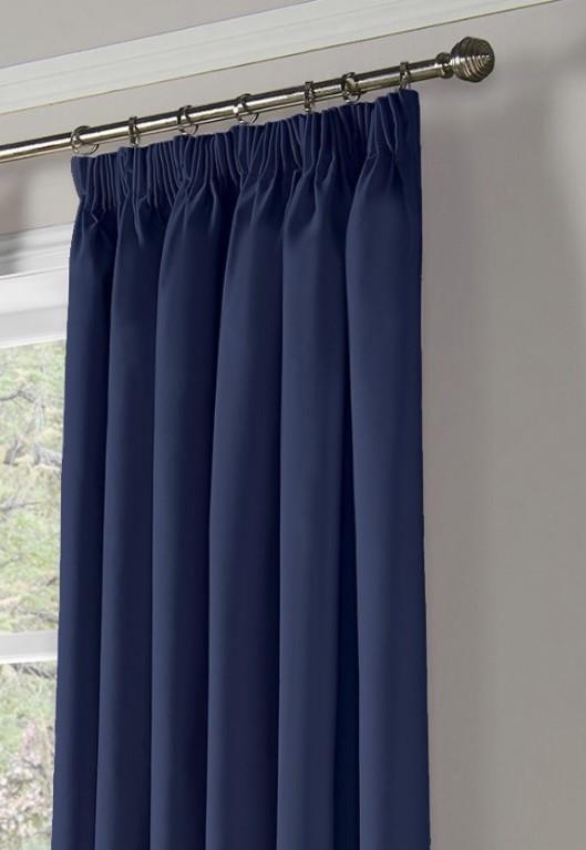 Navy Blackout Thermal Taped Curtains - Pair