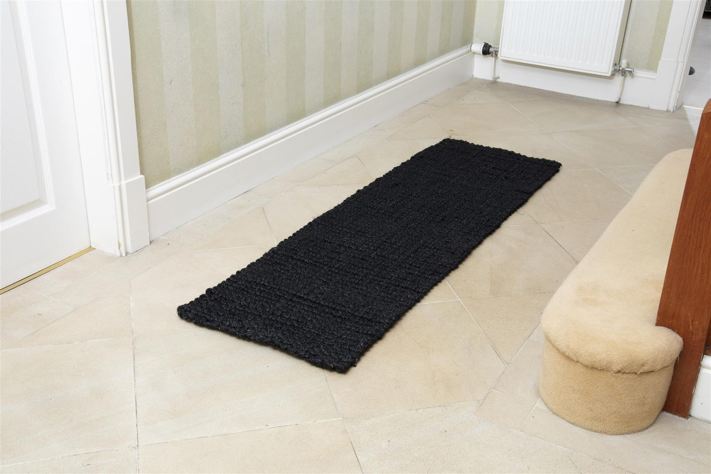 Whitefield Black Boucle Runner