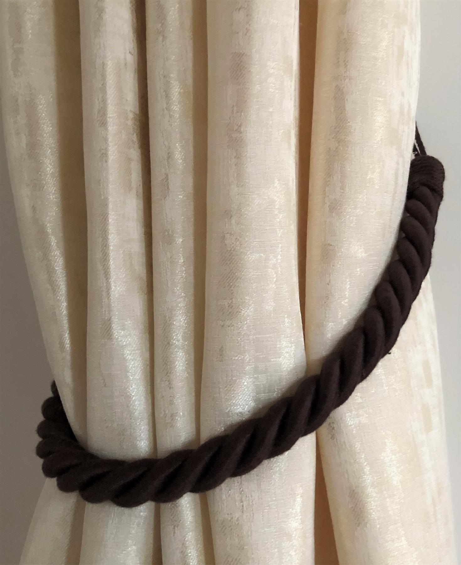 Chocolate Single Rope Curtain Tie Backs