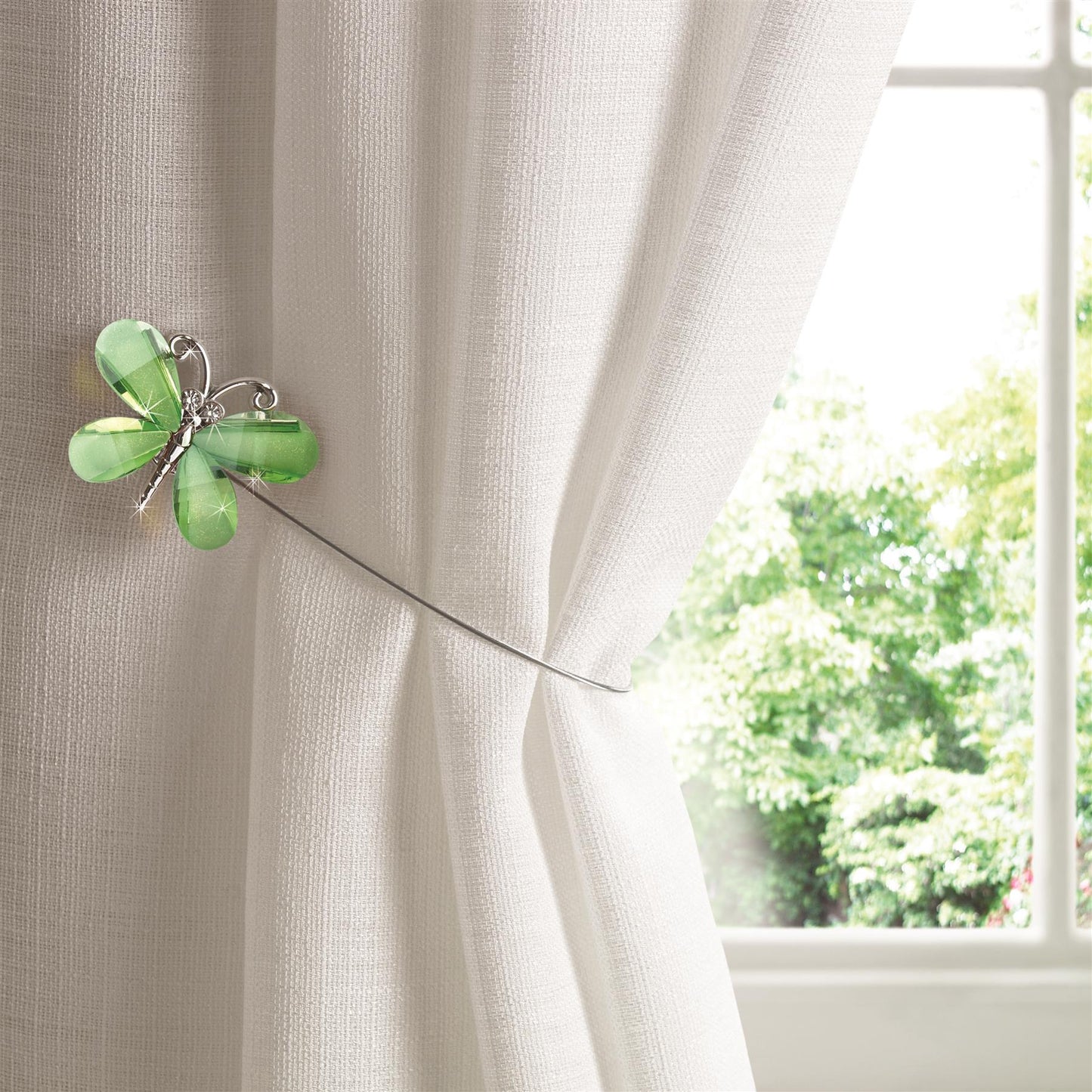 Green Butterfly Magnetic Curtain Tie Backs