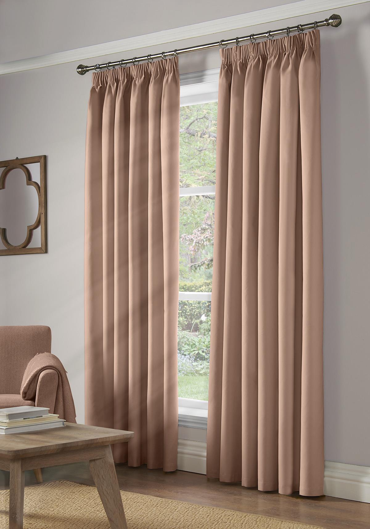 Pink Blackout Thermal Taped Curtains - Pair