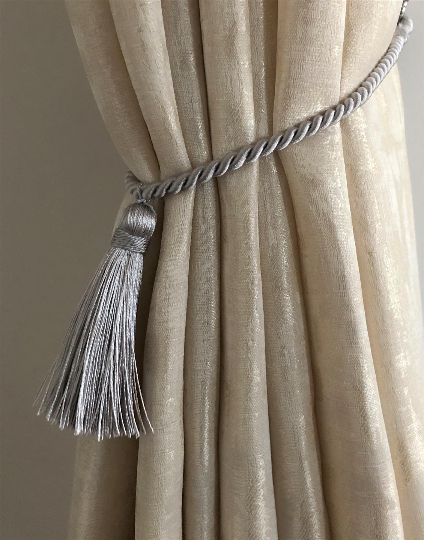 Silver Single Laura Curtain Tie Back