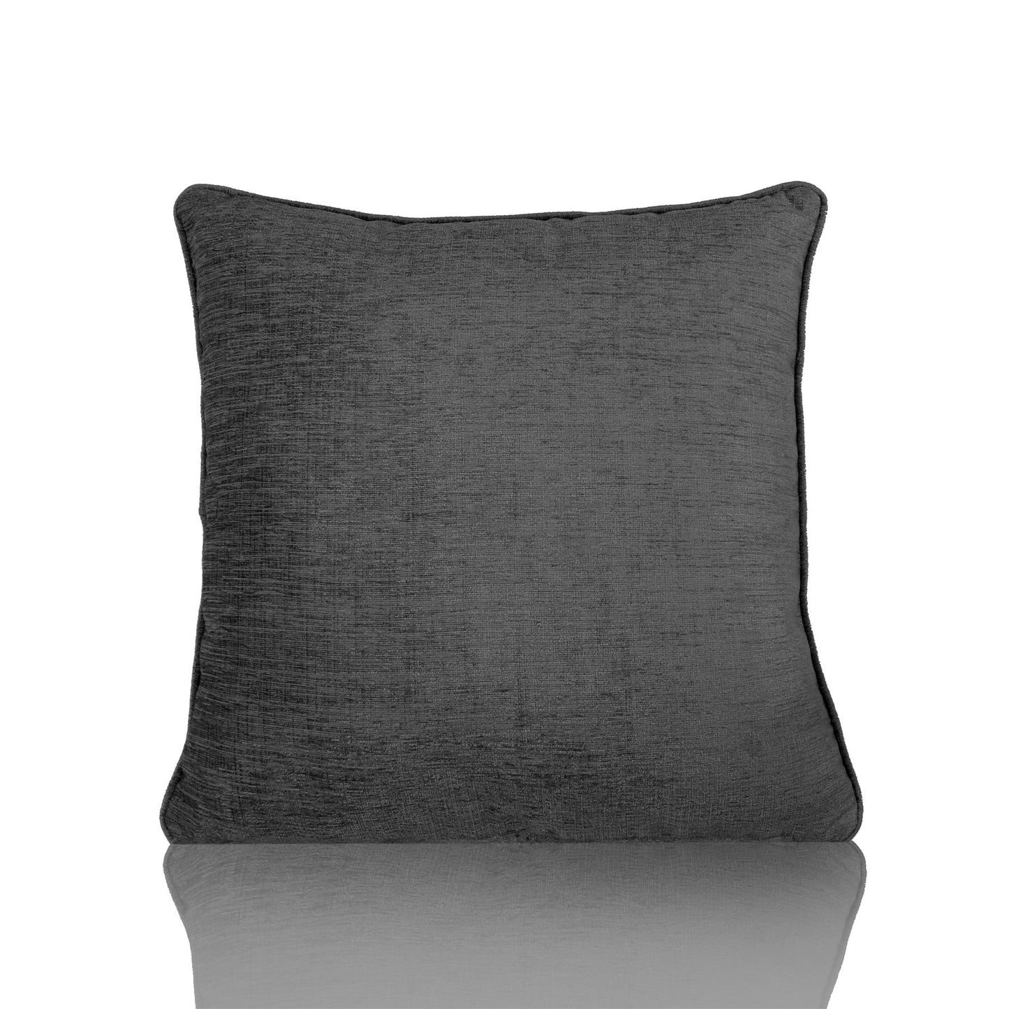 Charcoal Plain Chenille Cushion Covers