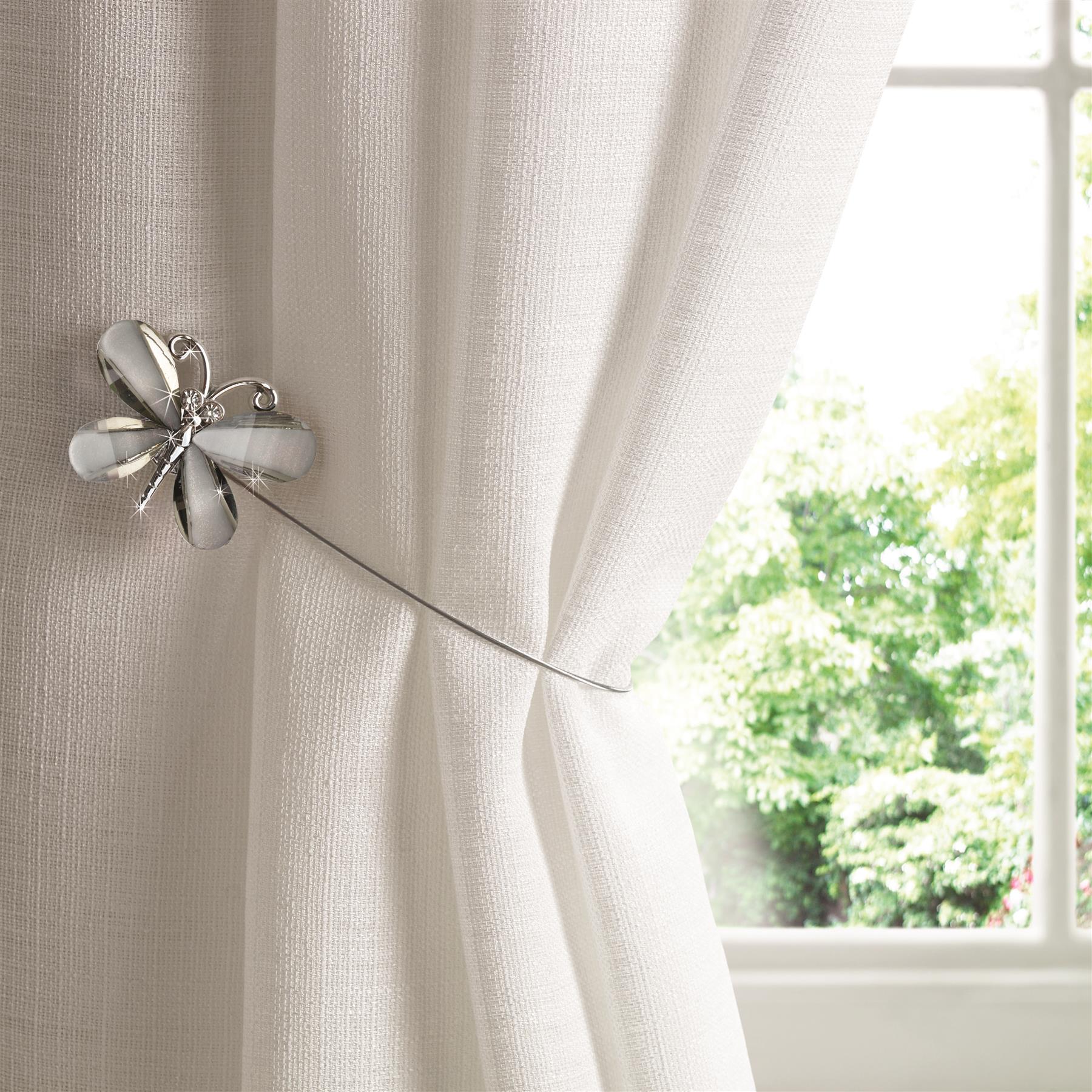Silver Butterfly Magnetic Curtain Tie Backs