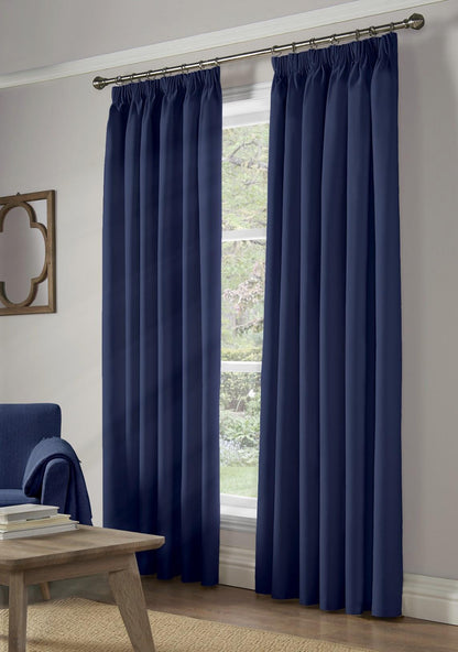 Navy Blackout Thermal Taped Curtains - Pair
