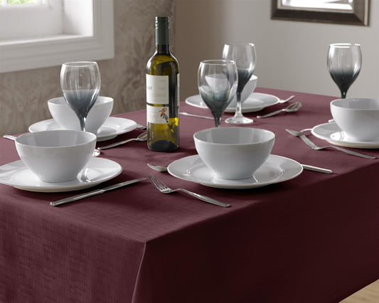 Burgundy Linen Look Tablecloths