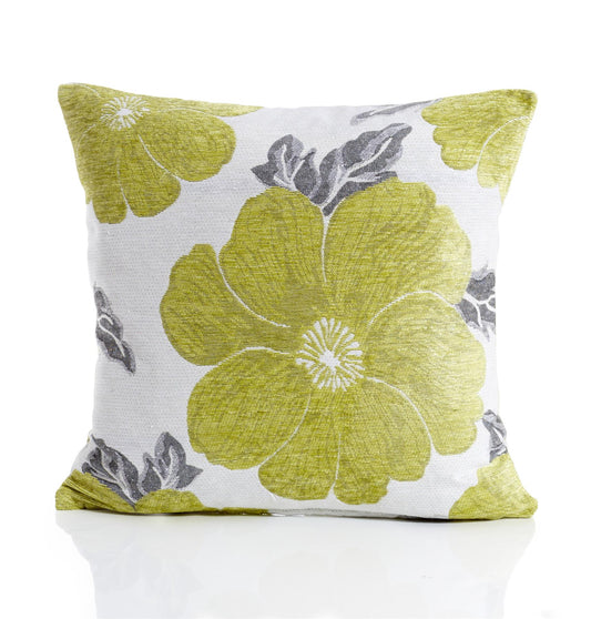 Lime Poppie Chenille Cushion Covers