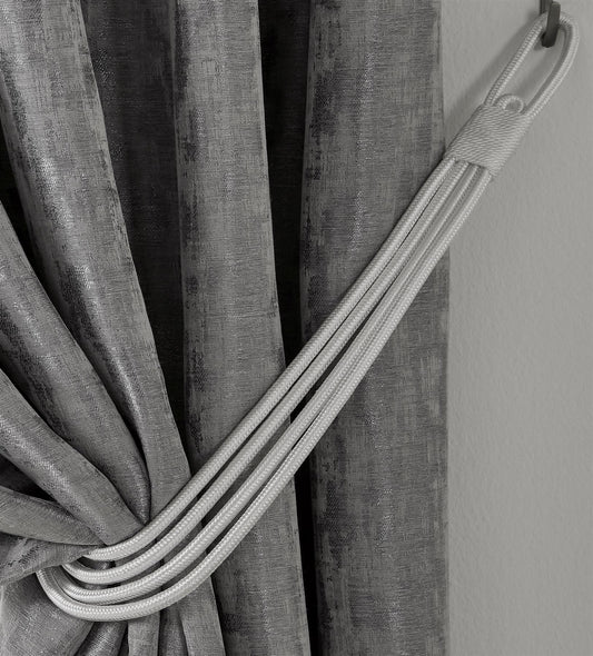Silver Single Charlotte Curtain Tie Backs