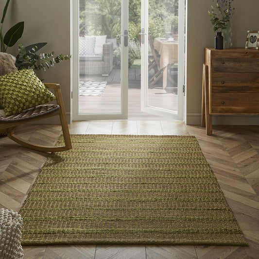 Ancoats Green Jute Seagrass Pitloom Rug