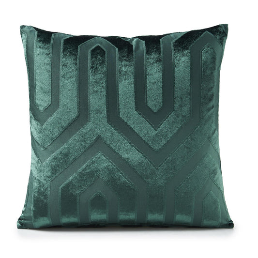 Green Cadi Geometric Chenille Cushion Covers