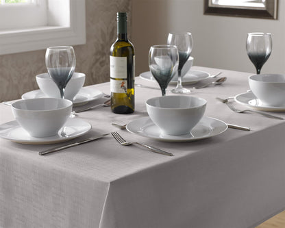 Silver Linen Look Tablecloths