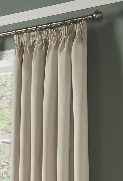 Cream 100% Blackout Thermal Taped Curtains - Pair