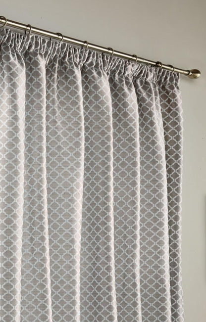 Silver Cotswold Fully Lined Pencil Pleat Curtains Pair