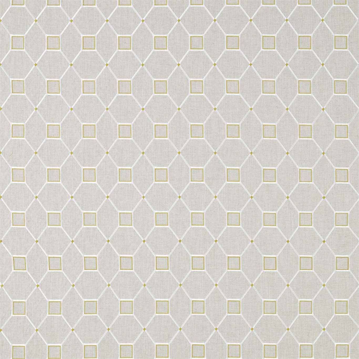 Baroque Trellis Fabric by Sanderson - DART236359 - Daffodil/Linen