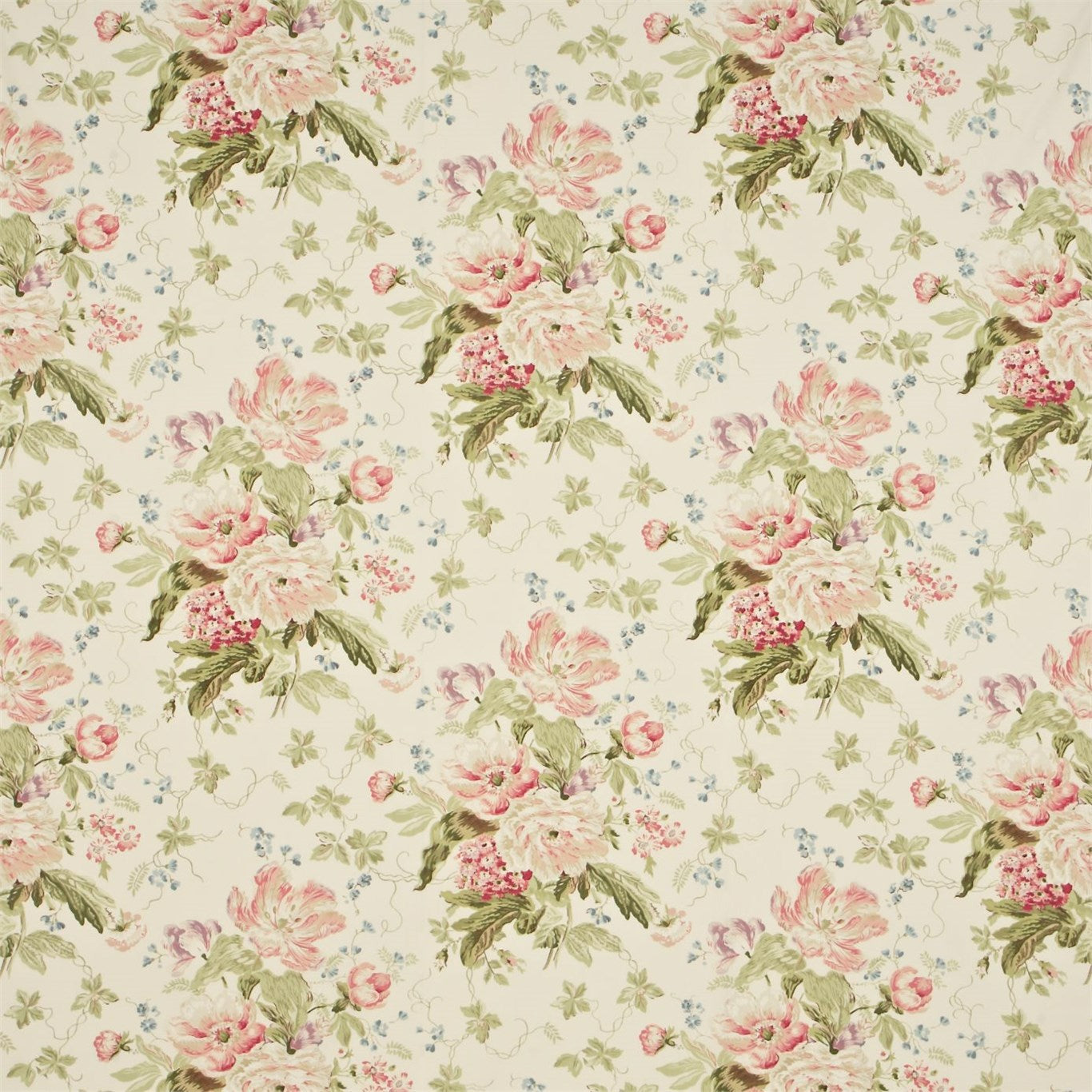 Alsace Fabric by Sanderson - DAUP224450 - Cream/Rose