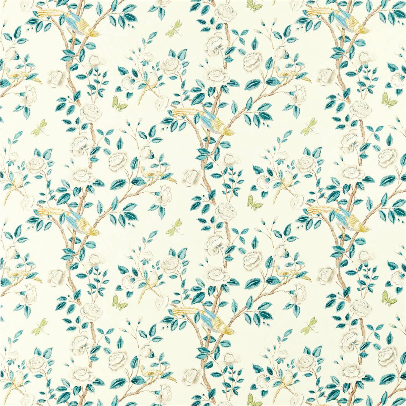 Andhara Fabric by Sanderson - DCEF226632 - Teal/Cream
