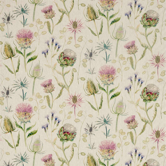Thistle Garden Linen Fabric by Sanderson