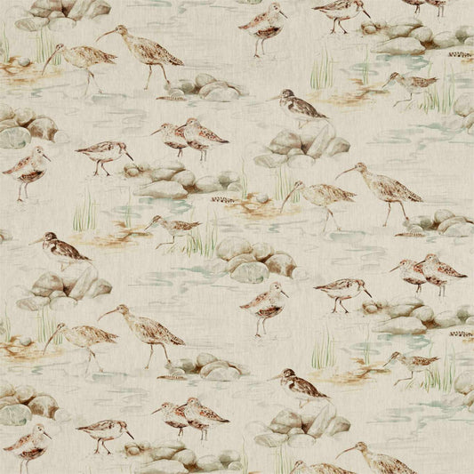 Estuary Birds Linen Fabric by Sanderson