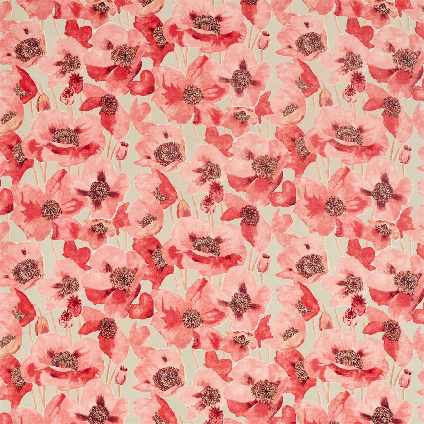 Embleton Fabric by Sanderson - DEBB226429 - Claret/Linen