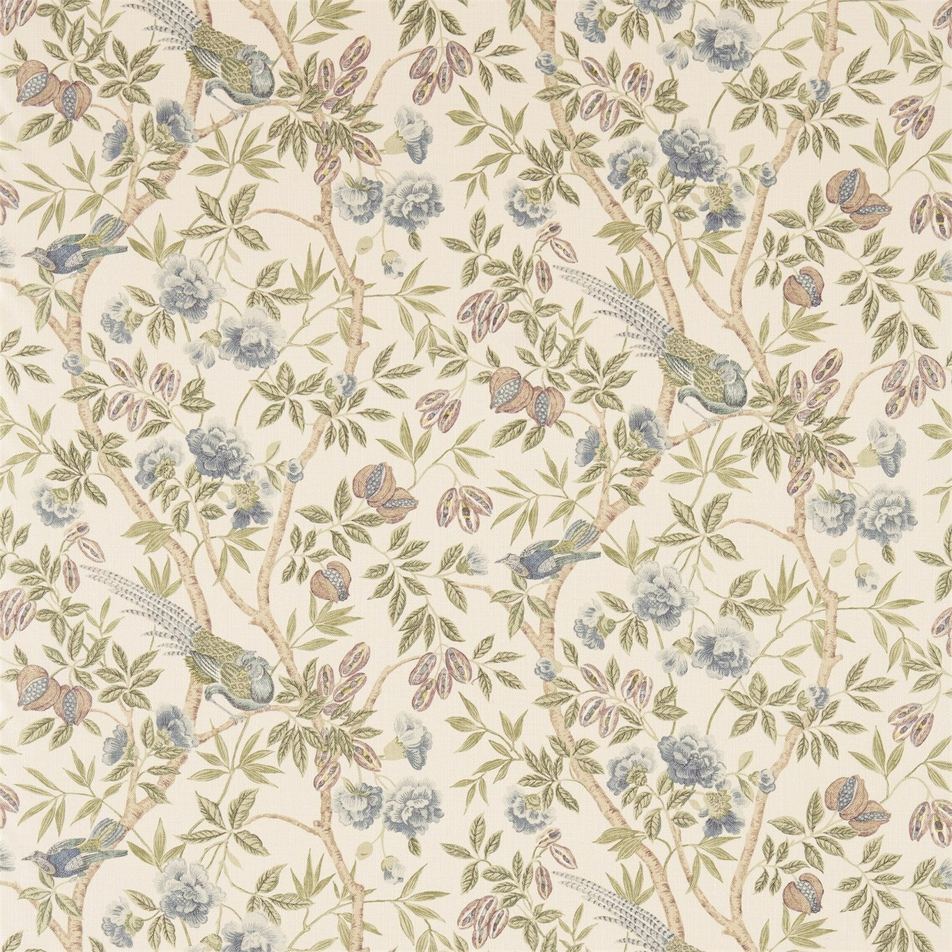 Abbeville Fabric by Sanderson - DFAB223969 - Blue/Ivory