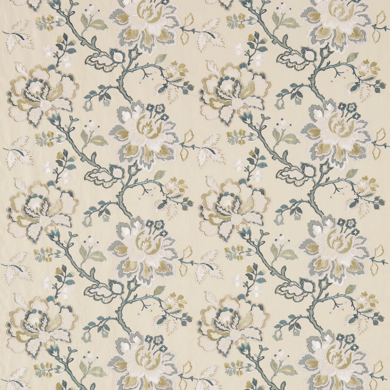 Angelique Fabric by Sanderson - DFAB233995 - Teal/Manila