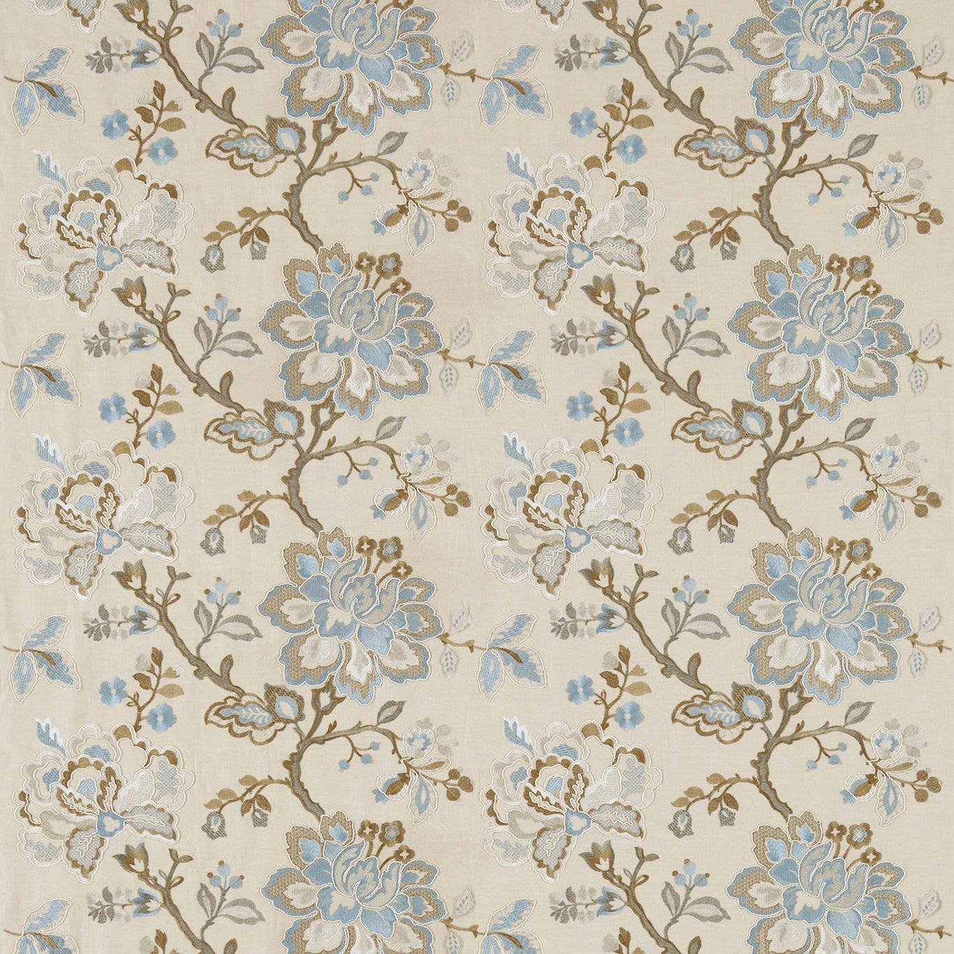 Angelique Fabric by Sanderson - DFAB233996 - Wedgwood/Sable