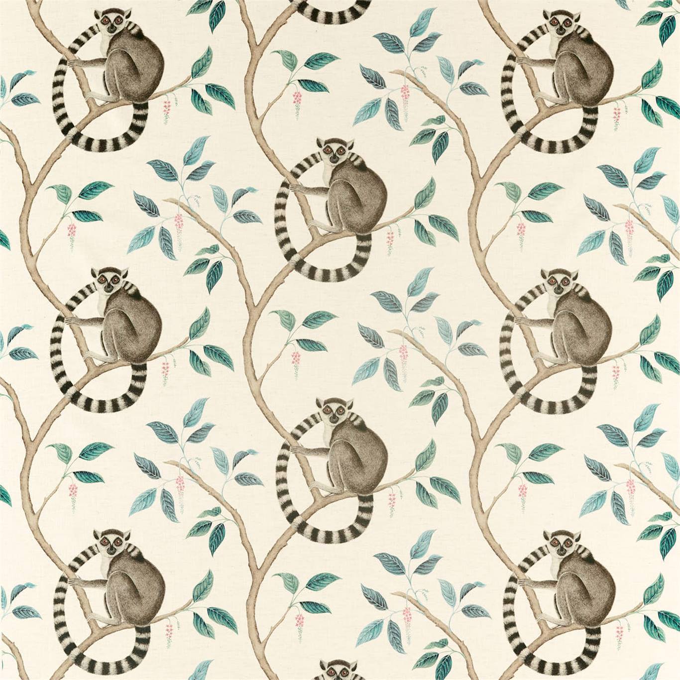 Ringtailed Lemur Fabric by Sanderson