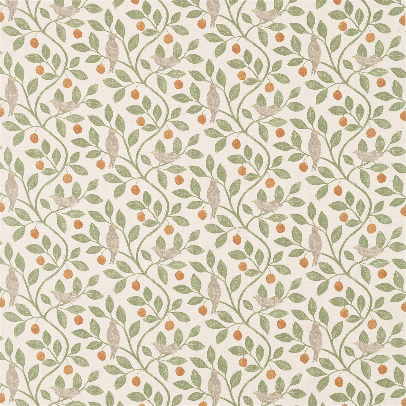 Damson Tree Fabric by Sanderson Home - DHPO226362 - Brick/Fennel