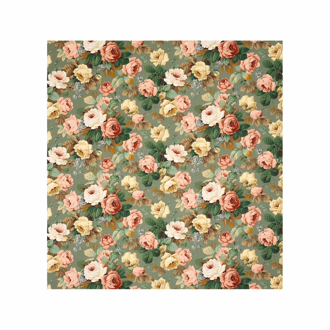 Chelsea Fabric by Sanderson - DKH1C2203 - Green/Coral
