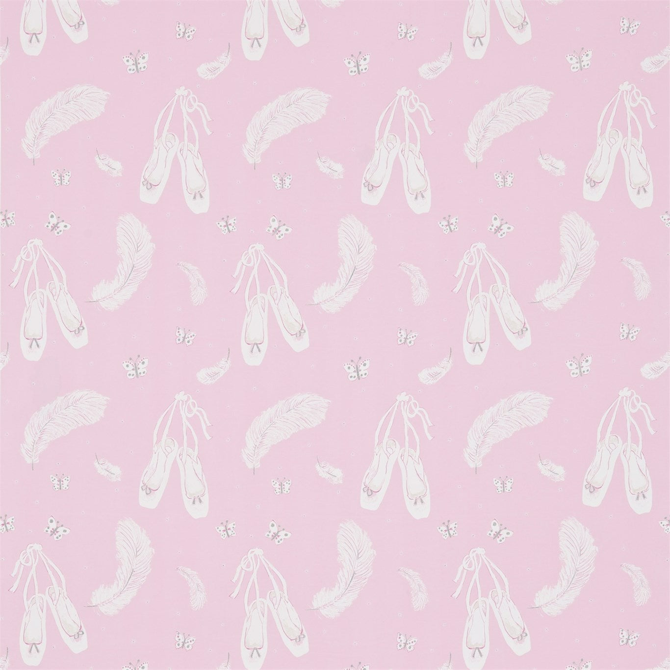 Ballet Shoes Fabric by Sanderson - DLIT223917 - Pink